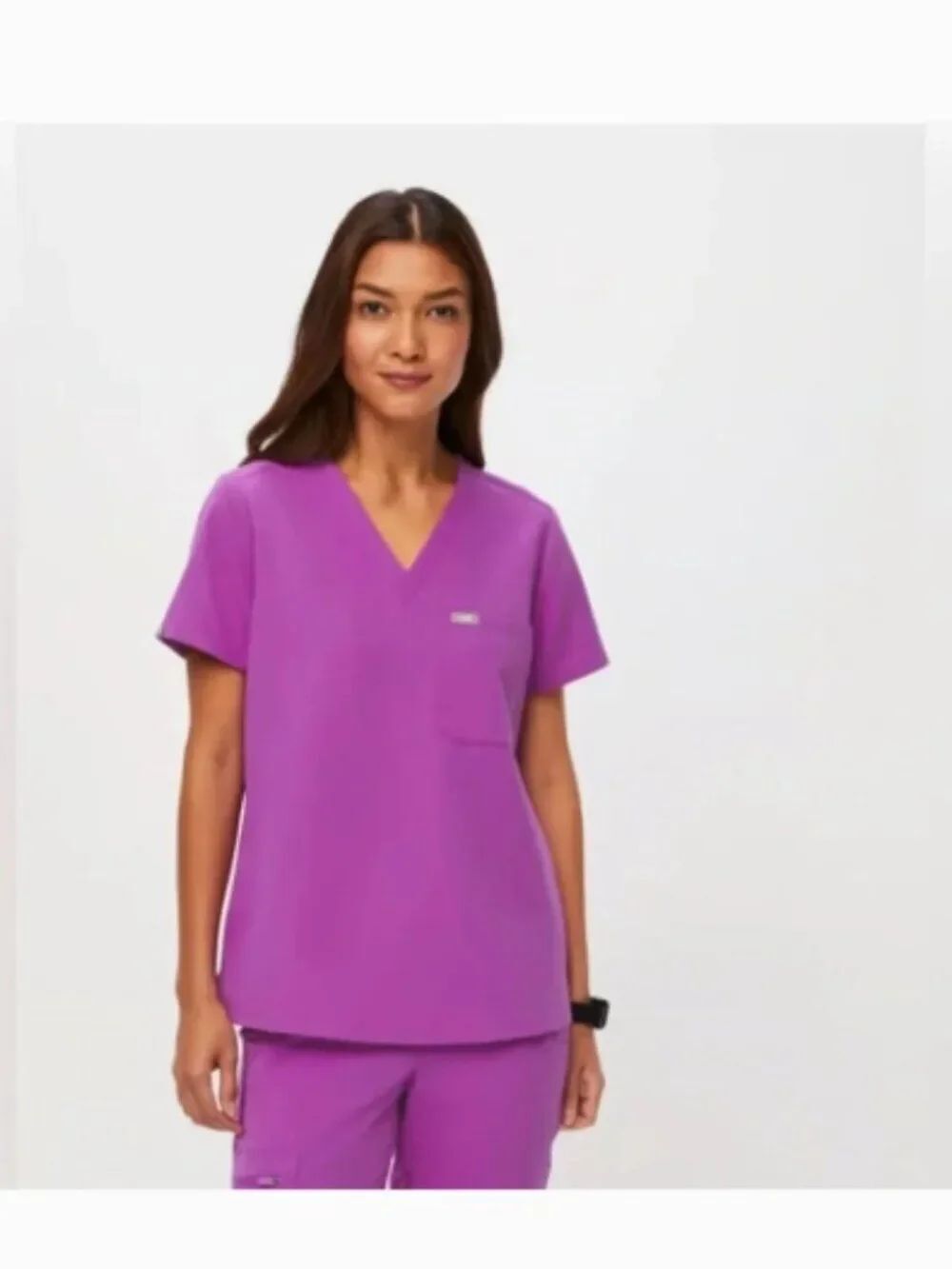 Like New! FIGS Catarina One-Pocket Scrub Top PO# 4933 Purple Jolt Size XL